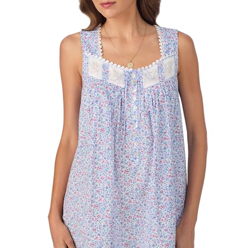 Image of Eileen West 100% Cotton Sleeveless 36 inch Short Nightgowns Chemise for Women