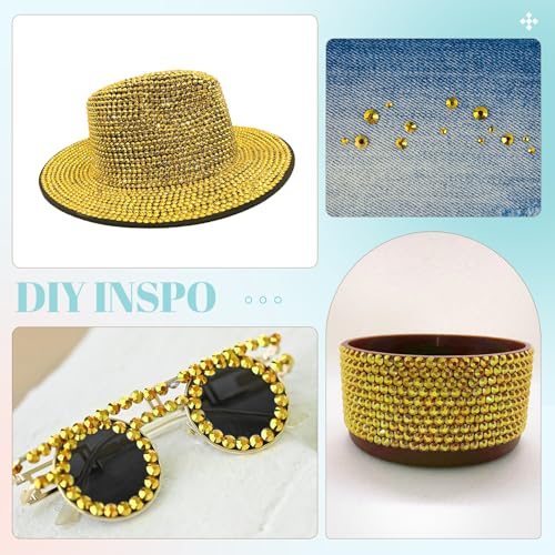 Image of 6100Pcs Resin Rhinestones for Crafting with 2Pcs 10ml B7000 Jewelry Glue, 1 Box Flatback Crystals Diamond (Bright Gold) for Bedazzling Crafts DIY Nail Art，Non Hotfix Gems for Clothing Shoes Tumblers