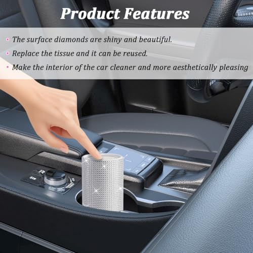 Porta pañuelos para auto con brillantes SWPHRT miniatura 3