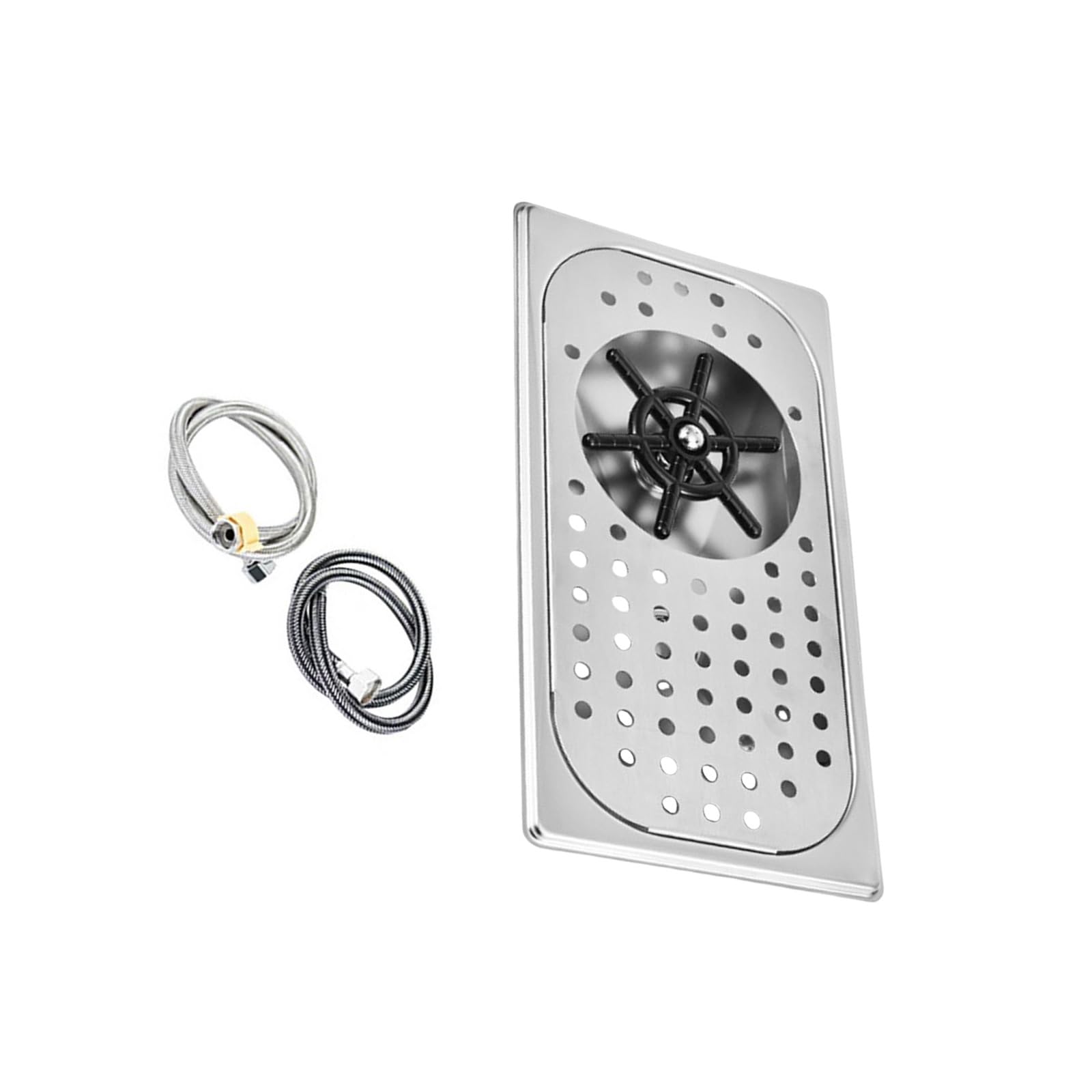 Countertop Cup Draining Tray Stainless Steel Embedded Rinser Insert for Beverage Stations and Coffee Service Areas Cup Rinser Tray Glass Drip Rinse Station Stainless Steel Drain Insert Coffee Counter