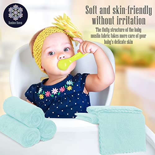 Image of 16 Pack Baby Washcloths - Luxury Coral Fleece - Extra Absorbent and Soft Wash Clothes for Newborns, Infants and Toddlers - Suitable for Sensitive Skin and New Born-Baby Shower-Frozen Blue,10x10 Inch