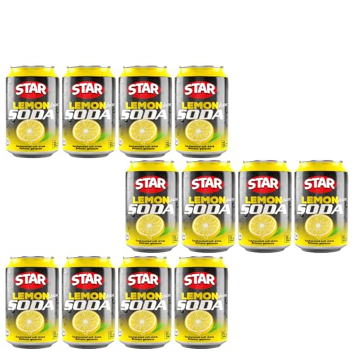 Image of Star Lemon Salted Soda - Refreshing Carbonated Soft Drink with Tangy & Salty Twist, 300ml Can (Pack Of 12)