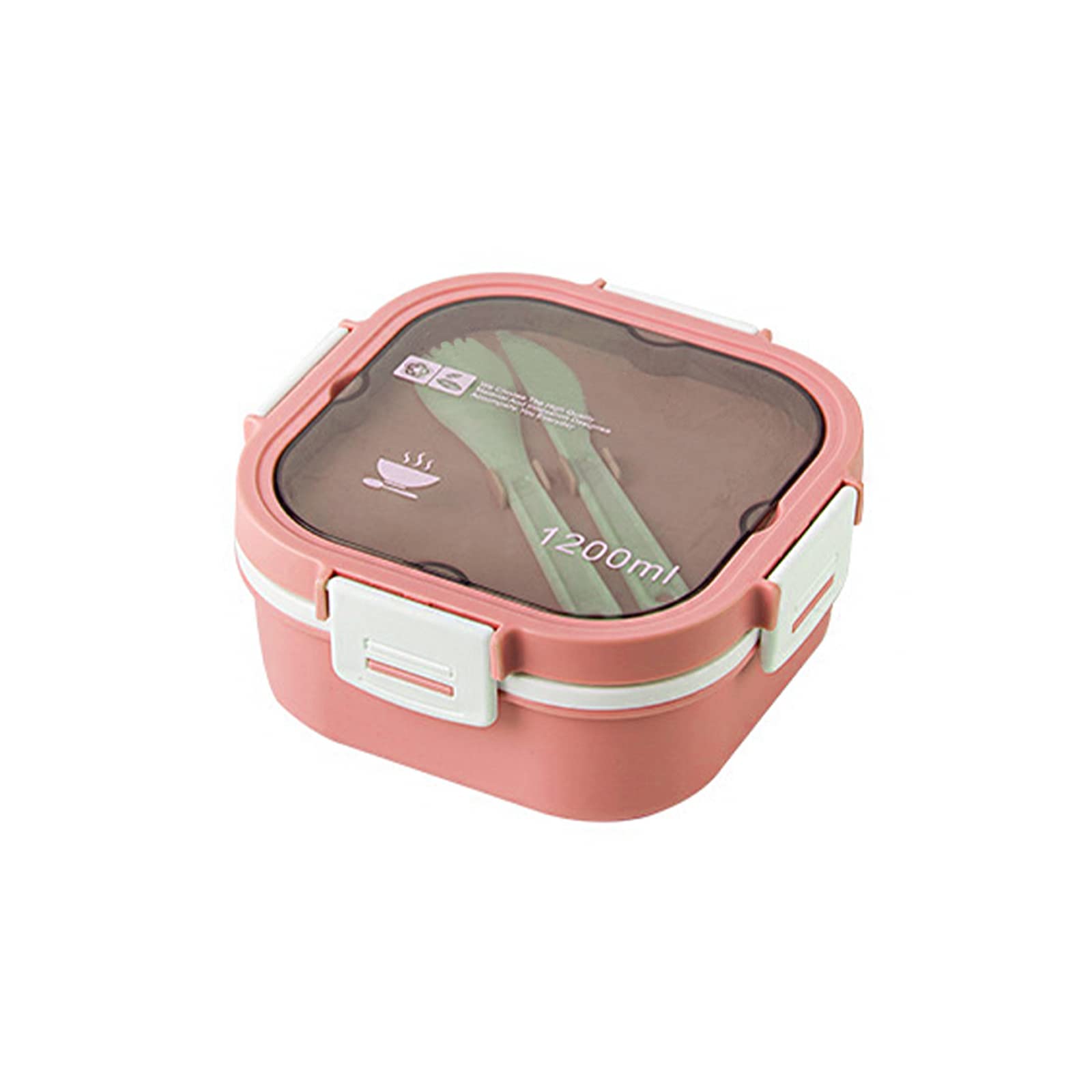 Bento Box for Adults, 1200ml-4 Compartments and Fork Lunch Box Lunch Containers for On-The-Go Meal, Leak-Proof Portable Beto Boxes