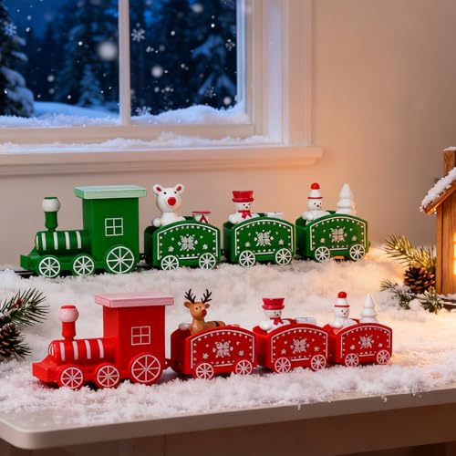 2 Stück Weihnachtszug Deko, Mini Weihnachtszug, Weihnachtsdeko Tisch...