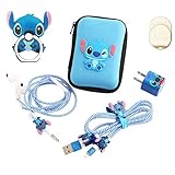ZOEAST(TM) Stitch Set DIY Protectors Phone Ring Apple Data Cable USB Charger Data Line Earphone Wire Saver Protector Compatible iPhone 5 5S SE 6 6S 7 8 Plus X IPad iPod iWatch (Upgrade Styles, Stitch)