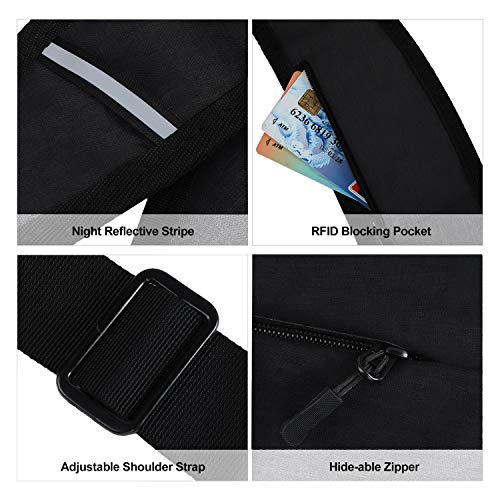 Maymooner Men Small Sling Shoulder Crossbody Bag, Lightweight Anti-Theft One Strap Casual Chest Bag Slim Backpack For Outdoor Walking Trip Hiking Biking Fits Up To 7.9 Inch Ipad Mini (Black) #TOP5