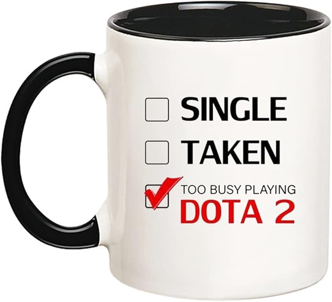 Angekommen und schon einer der meistgespielten PC-Spiele 9 51bvCDga jL. AC SX679 Fonhark - Single Taken Too Busy Playing Dota 2 Mug, 11 Oz Novelty Coffee Mug/Cup