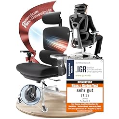 CLOUVOU ProSeat Bürostuhl Ergonomisch [TESTSIEGER] Schreibtischstuhl 100% individuell einstellbar | Büro Stuhl & Gaming Stuhl | Computerstuhl Home Office Chair Ergonomic | Drehstuhl 150 kg