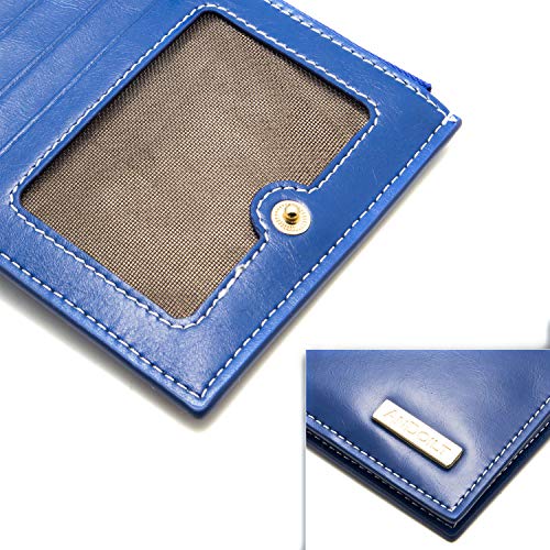 Image of ANDOILT Women's Genuine Leather Wallet RFID Blocking Credit Card Holder Zipper Purse Cell Phone Handbag