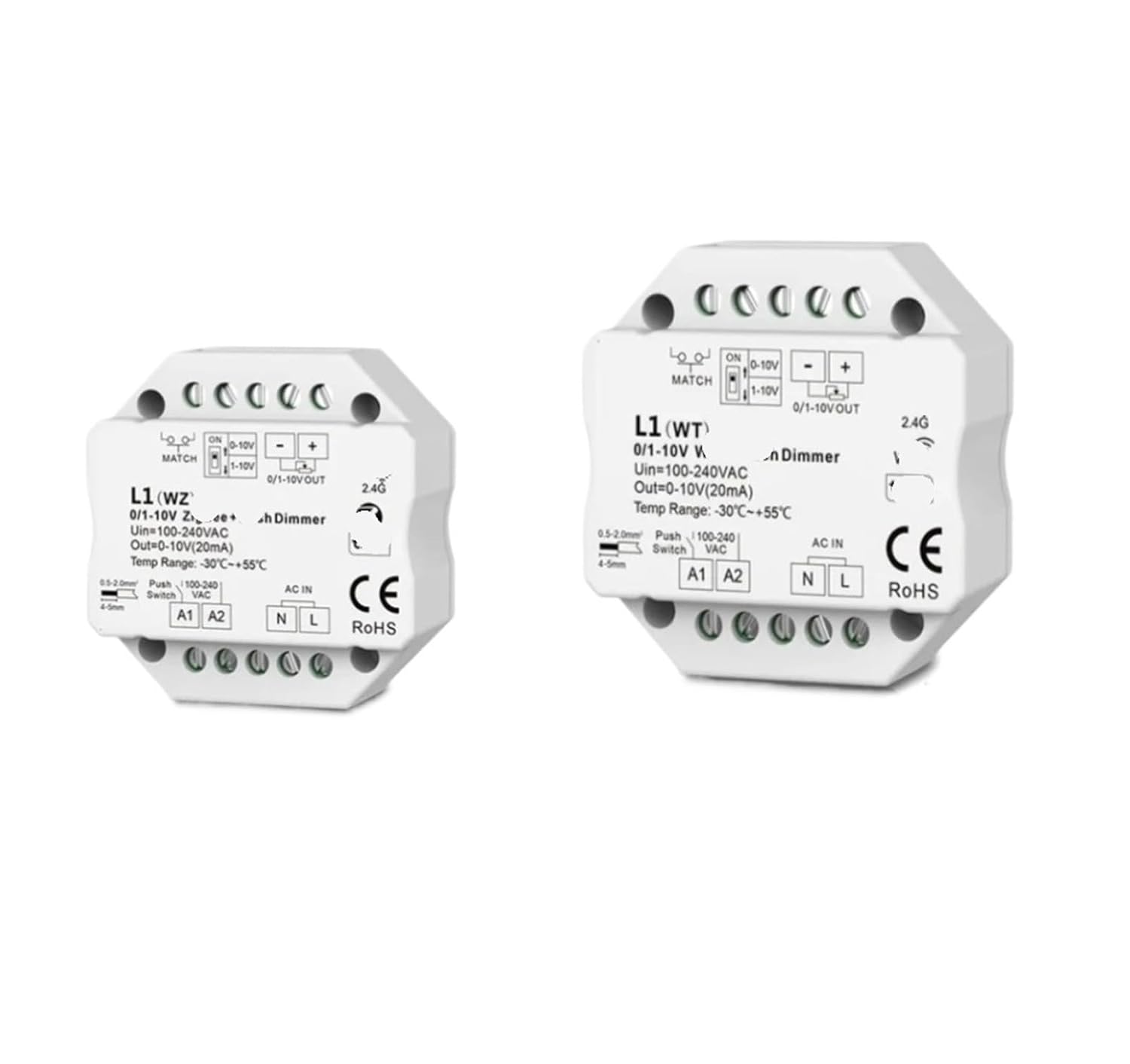 1 Pcs 0/1-10V LED Dimmer Controller Push Pull Dimmer L1(WT)/L1(WZ) Control 110V 220V 230V(L1 WZ only)