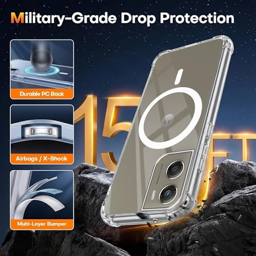 Image of Jkobi Shockproof Crystal-Clear Back Cover for Motorola Moto G06 Power (Magsafe Wireless Support | Drop & Camera Protection | Hard Polycarbonate)