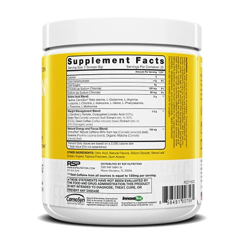 RSP Vegan AminoLean – Pré-treino natural com BCAAs veganos, AminoEnergy, Gerenciamento de peso, Recu