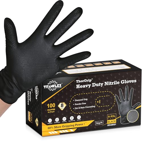 caja de guantes de nitrilo negro marca TITANflex