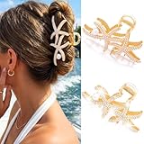 Fashey Starfish Claw Clip Beach Hair Clips Gold Metal Clip Hair Accessories for Women