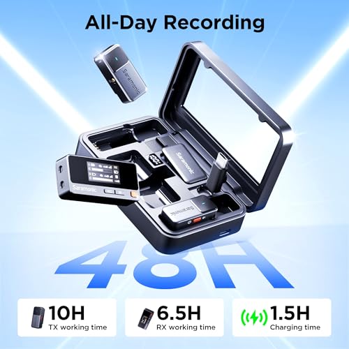 Image of Saramonic Air Wireless Microphone for iPhone /Camera /Android /PC, 48kHz /24-bit,120dB Max SPL, 300m Range, Noise Cancelling, 30h Use for Filmmaking and Content Creation (USB-C RX + Lavalier Microphones)