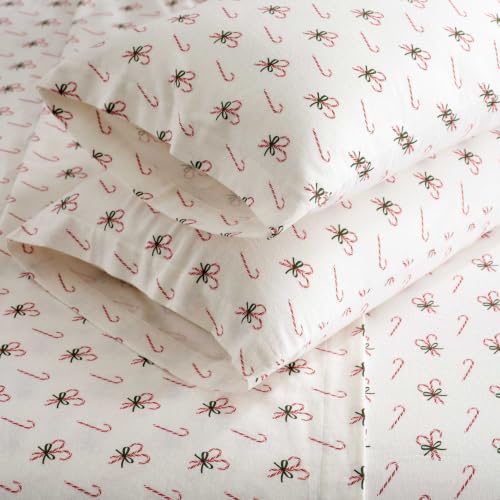 Image of Martha Stewart - Holiday King Cotton Flannel Sheet Set with Pillowcases