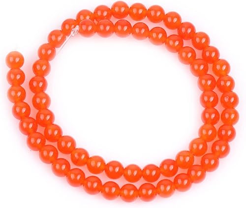 Miniatura 5 de JOE FOREMAN Cuentas redondas de piedra natural de jade naranja de 0.236 pulgadas para hacer joyas, cuentas de 15 pulgadas, piedras semipreciosas,