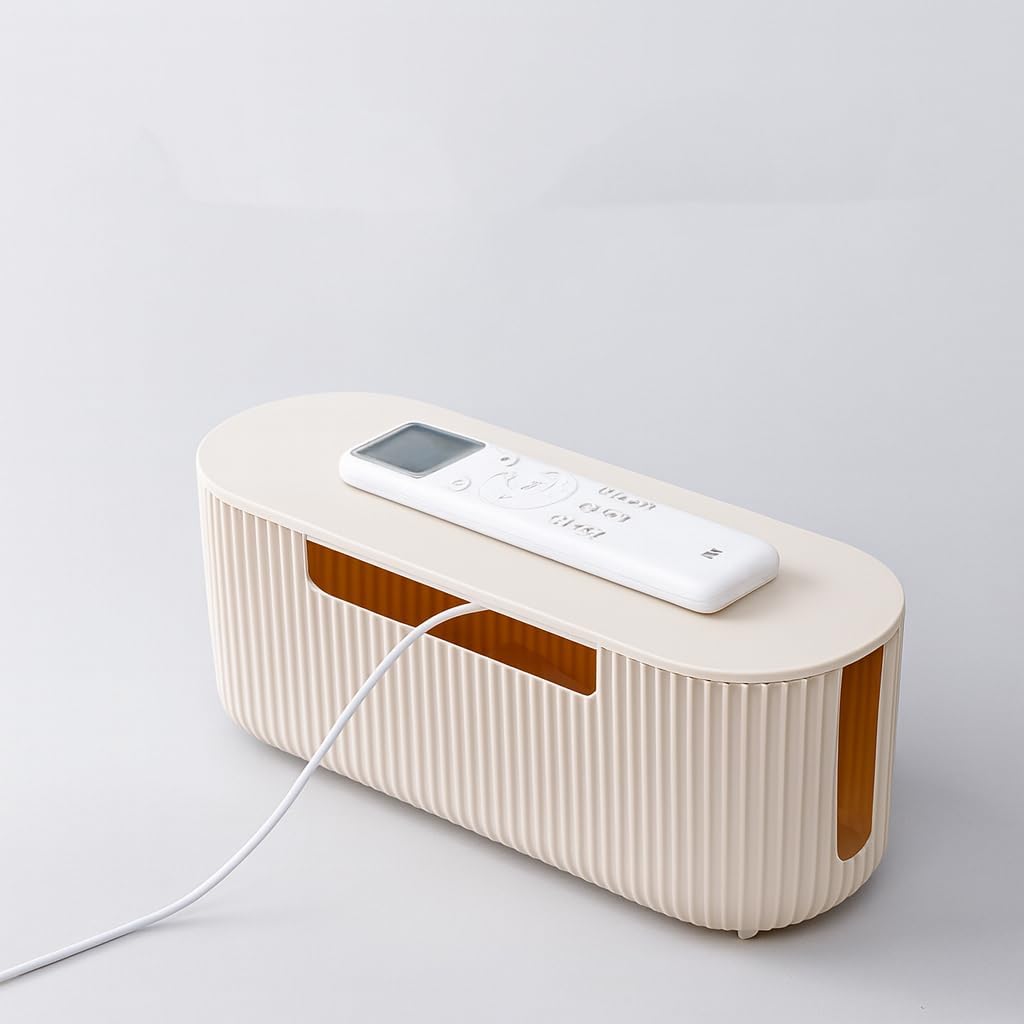 Frost White Cable Management Box for Power Strips and Cord Hiding