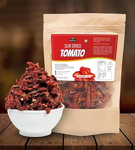 Image of NatureOnus Sun Dried Tomato, 100g | Tomatoes | Hygienically Solar Dried | Anti-oxidant Rich | Use in Dips, Marinades, Salads, Pasta, Veggies, Dals, Curries, Pulav, Soups, Stews, Burgers