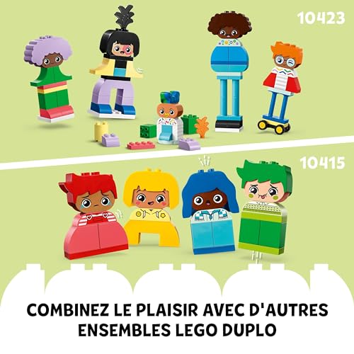 LEGO Duplo Ma Ville Personnages à Construire aux Différentes Émotions - Jouet pour Enfants dès 3 Ans - Motricité Fine - 71 Briques pour Personnaliser 5 Personnages - Idée Cadeau Garçon ou Fille 10423