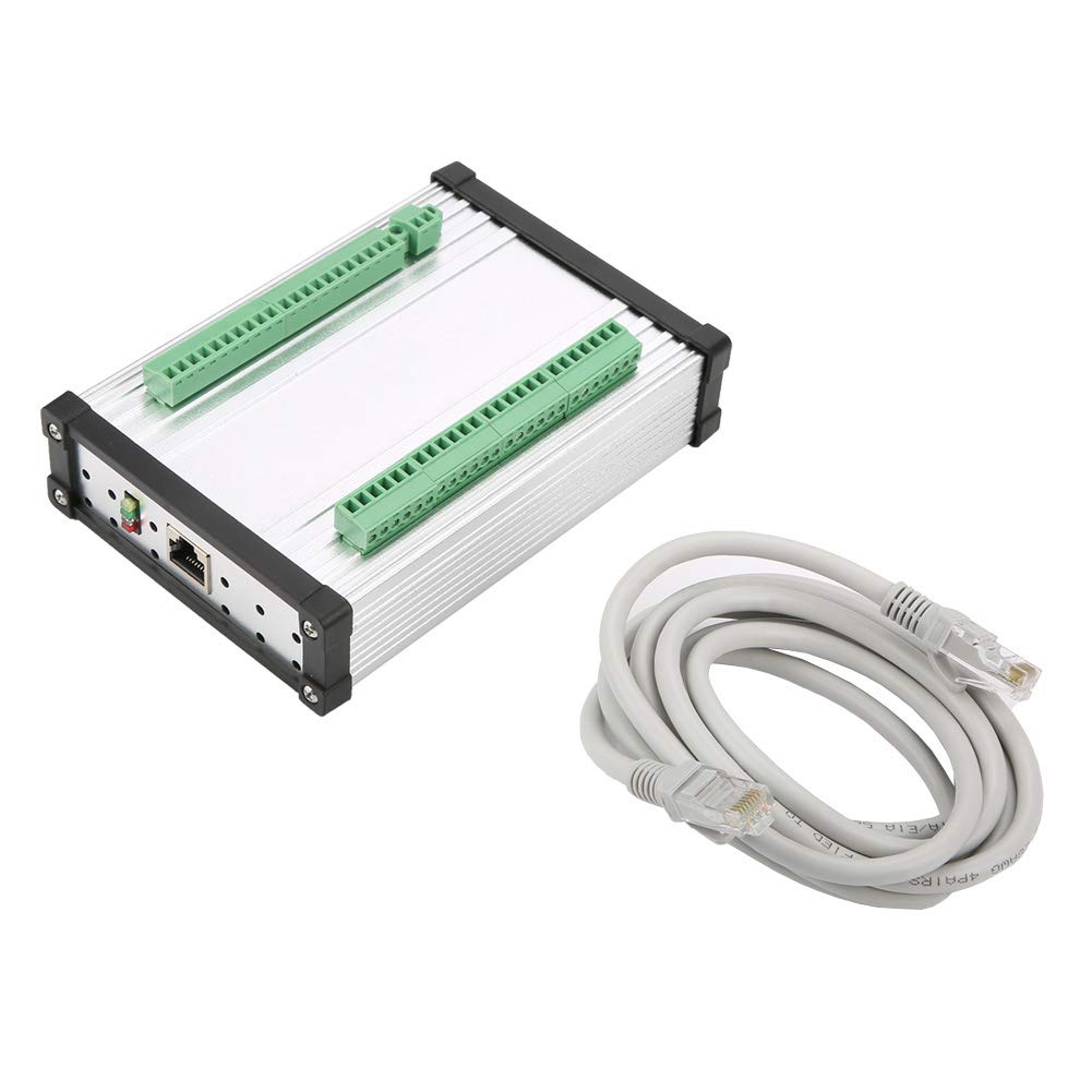 ViaGasaFamido Ethernet Motion Control Card Set, 3/4/5/6 Axis NVEC400 Ethernet Interface Board Controller with Network Cable (4 Axis)