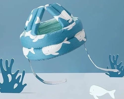 Anti-colisão Bebê Chapéu Protetor Ajustável Infantil Cabeça (AZUL ORELHA)