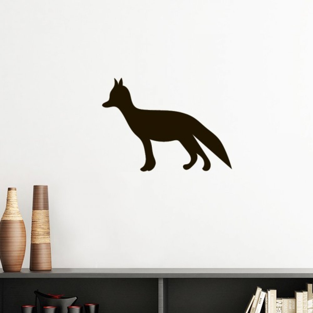 Sticker renard noir mignon pour décoration murale chambre enfant et salon 30cm vert