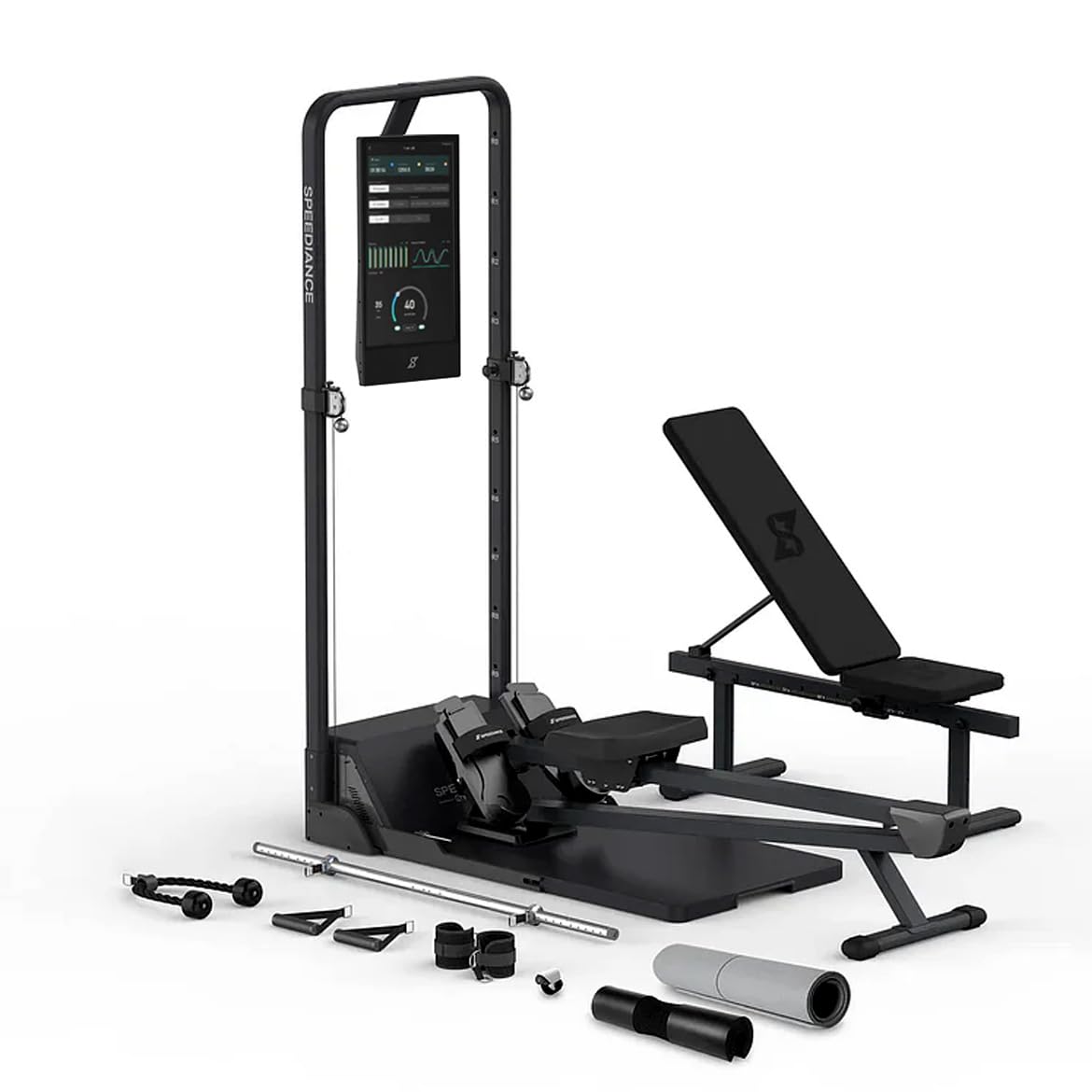 Speediance Gym Monster 2 - Gimnasio en Casa Inteligente Todo en Uno con Resistencia Digital de 100kg, Máquina de Poleas Dual, Banco Ajustable y Pantalla Entrenamiento IA, + 700 Entrenamientos Guiados