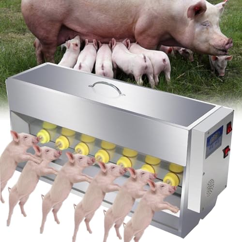 FBJAMZ Máquina automática de alimentación de lechones, dispensador de Leche de Temperatura Constante de Acero Inoxidable con Sonido para el Cuidado de los lechones, 14 lechones