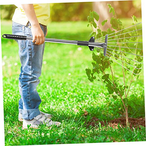 Rastrillo telescópico de acero inoxidable para jardinería miniatura 2