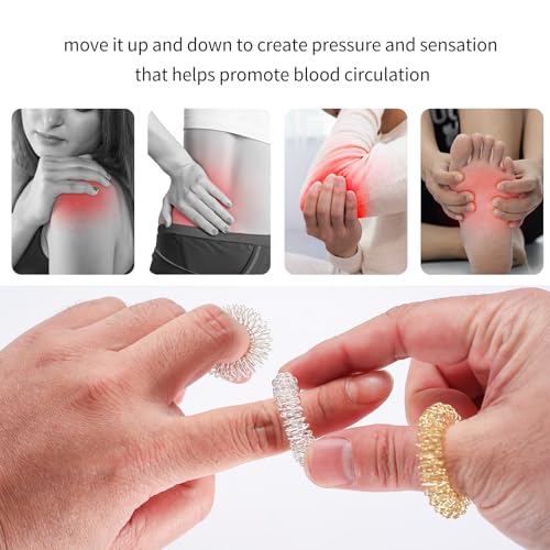 4 Igelball Massageball&8 Akkupressurringe, Magnetische Igelbälle, Akupressur Ringe Set, Skills Borderline Set,Akupressurring Finger Massageringe,Magnetic Igelball für Stressball Relief(Gold, Silber)