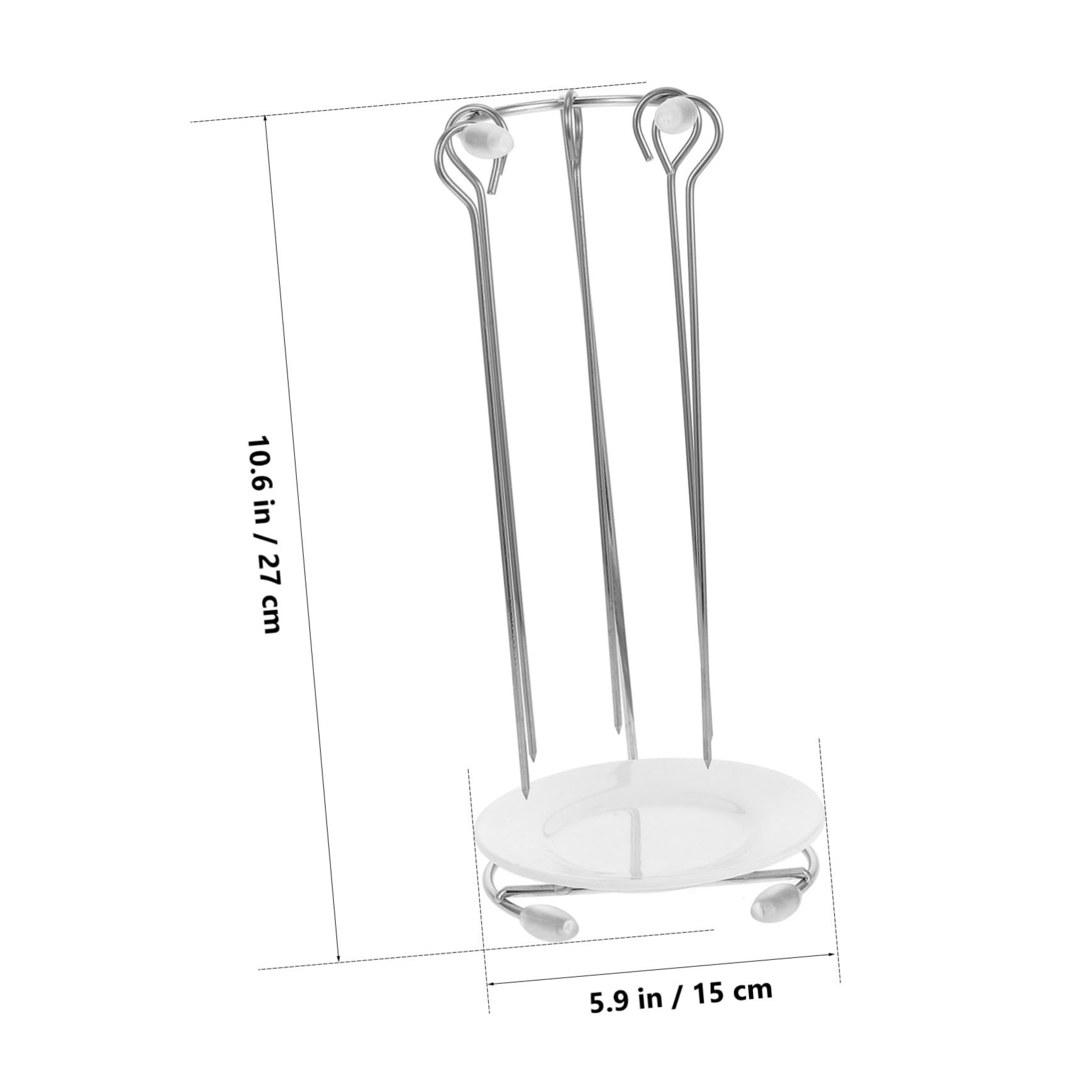 iplusmile Supporto Spiedini per Barbecue in Acciaio Inox Resistente, Griglia Verticale per Kebab Versatile, Utensili da Cucina Portatili per Grigliate All’aperto e Picnic