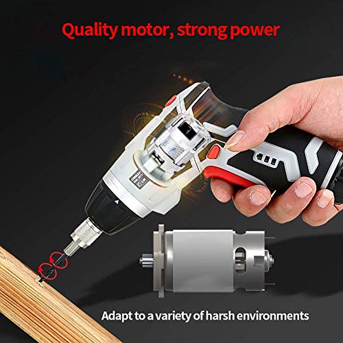 Samnuerly 4,0 V Akku-Bohrschrauber-Set Akku-Bohrschrauber mit 180 & deg; drehbarer Griff, 300 mAh Lithium-Ionen-2-Gang-Schraubendreher, 6 + 1 Drehmomenteinstellung mit Bohrern, 46 Bohrzubehör-Set – Bild 6