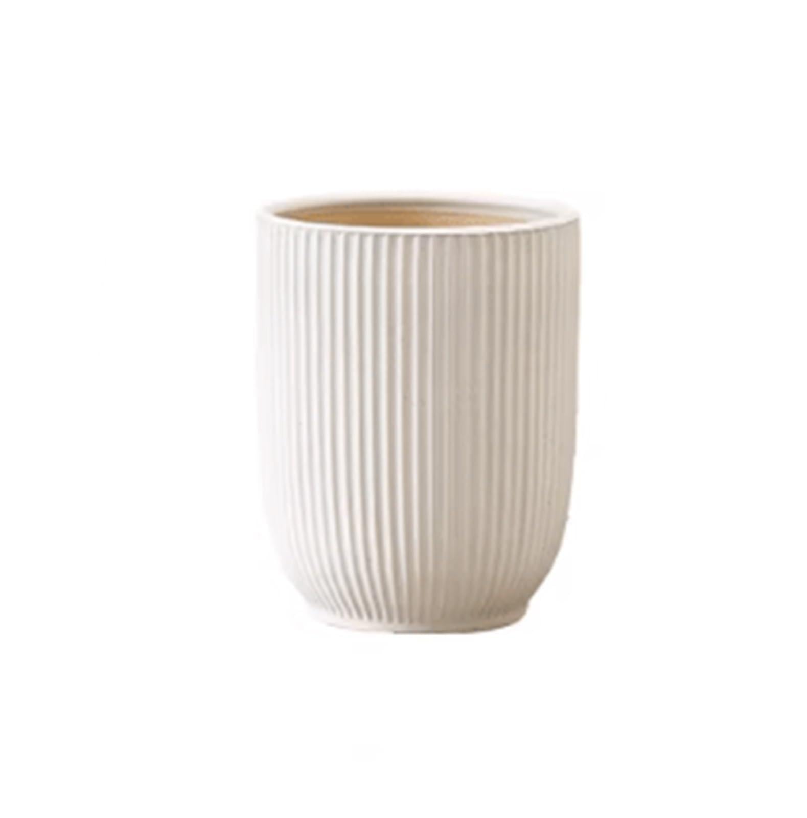 guiling-1986 Pots for Plants White Ceramic Plant Pot, Extra-Large Size, Ideal For Nandina And Monstera Houseplants Flower Pot(Medium)