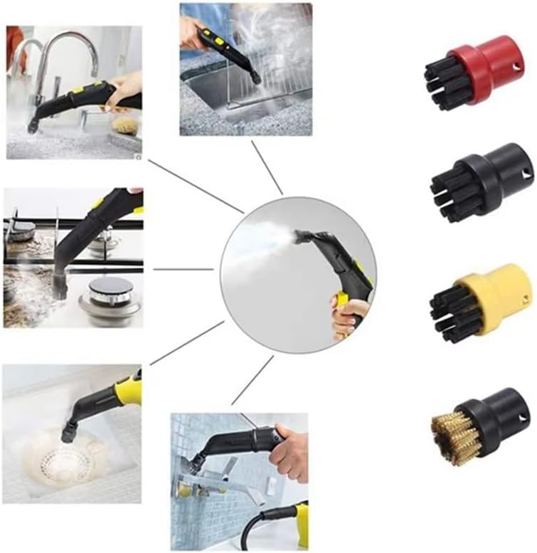 Universal Replacement Parts Kit for Karcher SC1/SC2/SC3/SC4/SC5 Handheld Steam Cleaners – Brush Heads, Nozzles, Microfiber Mop Cloths & Covers – Complete Steam Cleaning Accessory Set
