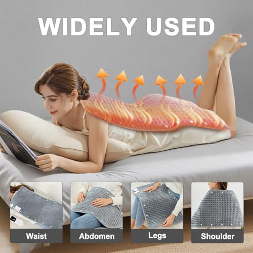 Extra Large Heating Pad, 40"x20" XXL Electric Heating Pad, Relieves Back Pain, 6 Quick Heat Settings(86°F-149°F), Auto Shut-Off,Moist Heat Option, Machine Washable - Christmas Gifts, Dad, Mom - Image 4