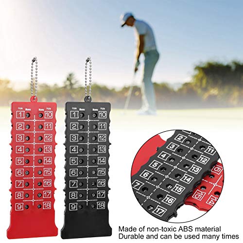 Contador de Puntuación para Golf 18 Hoyos Negro Rojo ABS miniatura 4