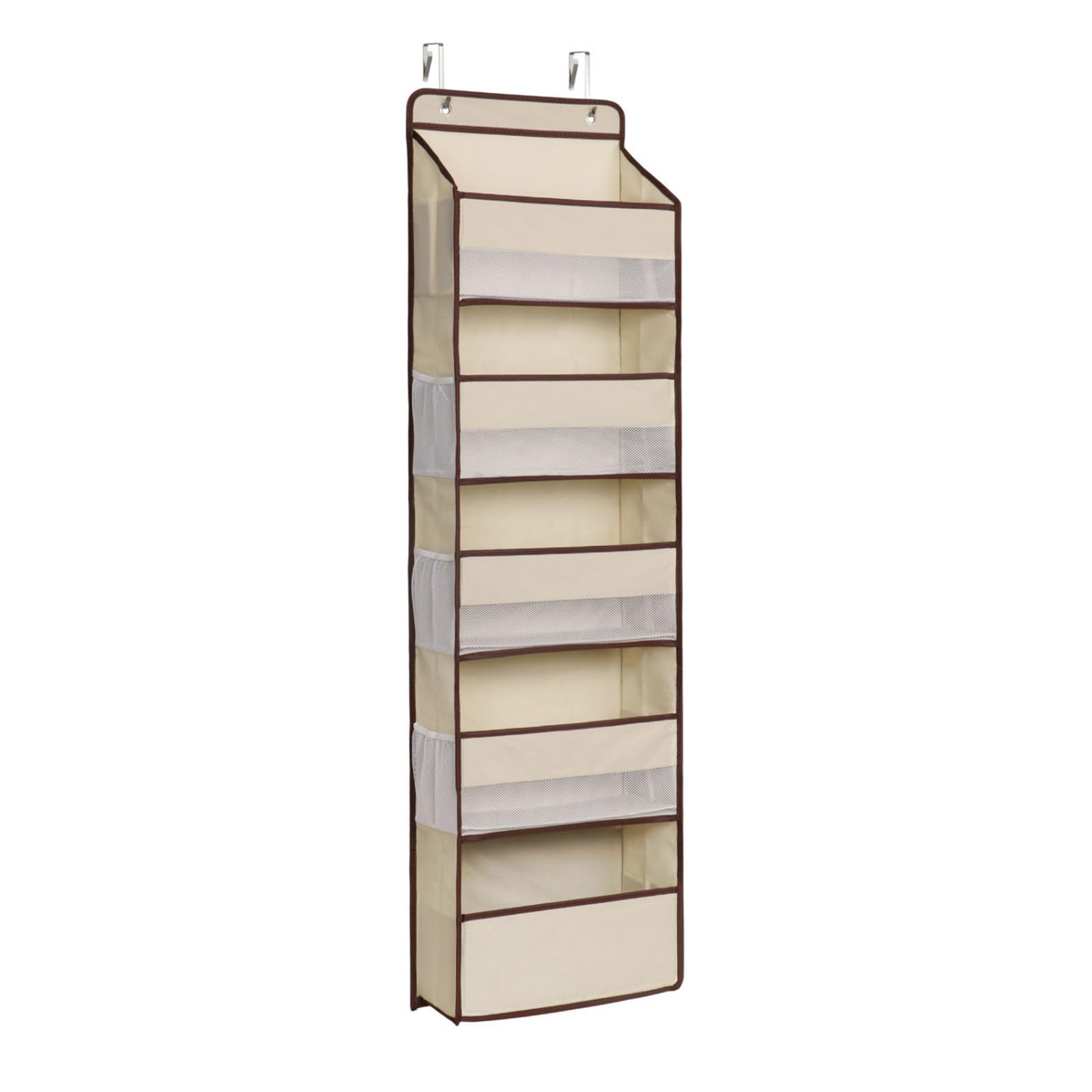 Whoasyst White and Grey Hanging Clothes Unit with 5 Sections for Neat Storage Thin Door Planner