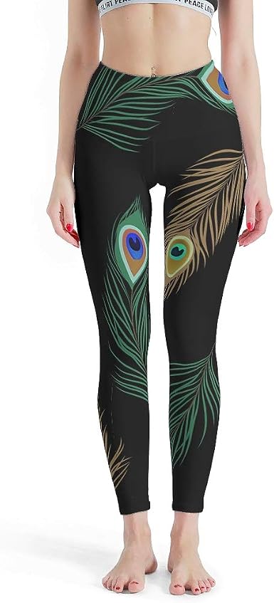 Women Peacock Feather Green Brown 