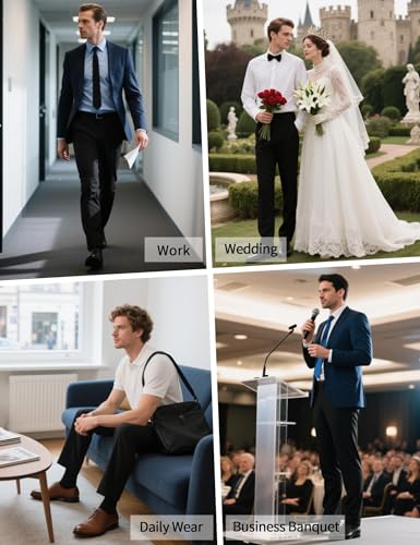 Image of Men's Tall Classic Fit Flex Flat Front Dress Pants Formal Pants for Business & Office