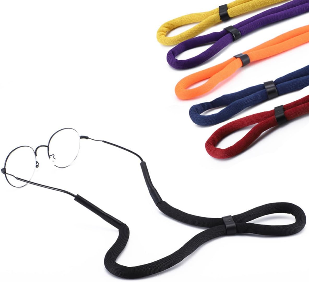 4pcs Black Nylon Eyeglasses Chain Strap for Dive and Swim Retainer