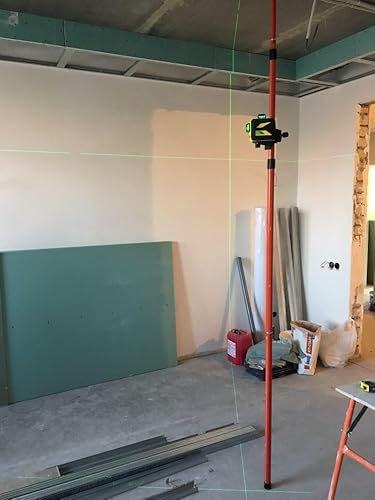 Miniatura 3 de Firecore Poste telescópico de 13 pies13.1ft con soporte láser de 14 pulgadas por 20 pulgadas, poste de montaje de nivel láser ajustable para láseres