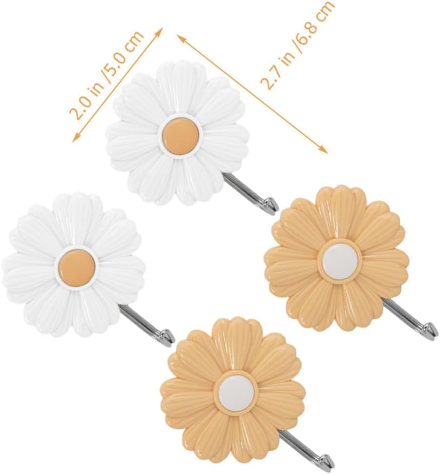 Daisy Shape Wall Hook with Stainless Steel, Punch Free Wall Storage image 2