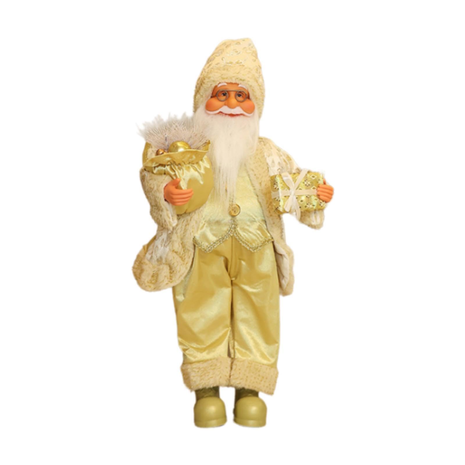 Figura de Papá Noel, Muñeco de Papá Noel, Decoración Navideña de Pie para La Fiesta de Navidad, Figura de Papá Noel para El Dormitorio, Amarillo, Individual