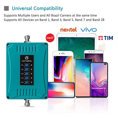 Amplificador de Sinal Celular 4G 2600MHz lte 80db Repetidor de sinal 850mhz GSM/2G 3G 700/1800/2100M