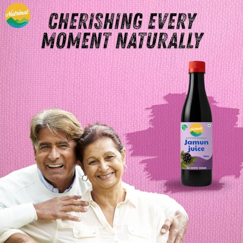 Image of Nutrinat Jamun Juice - 500ml (Pack of 1) | Jamun Juice without Sugar | Natural Kala Khatta Flavor