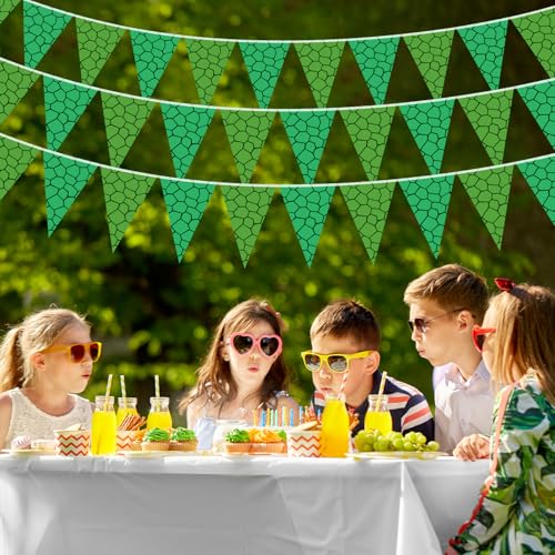 Image of Tiamon 5 Pcs Green Turtle Birthday Pennant Banner Decoration 49.2 Ft