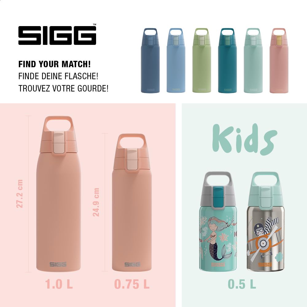 Sigg Shield One Shy Pink 8992.1 Butelka do Picia, Różowy, 0.75 l