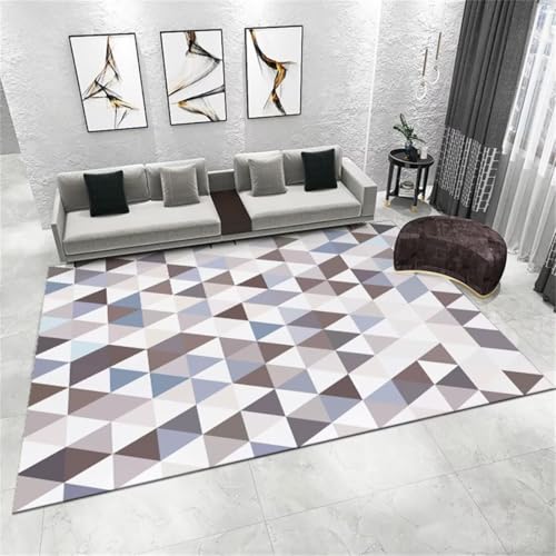 Moquette pas cher et tapis de salon doux gris au design géométrique - 2