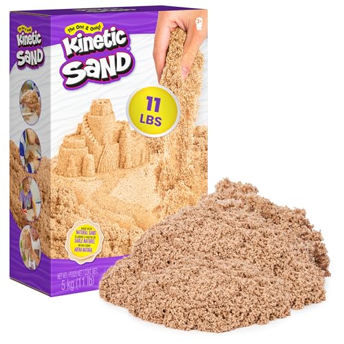 Kinetic Sand, 11lb (5kg) Natural Brown Play Sand, Mega Box for Arts and Crafts, Sandbox (Packaging May Vary), Moldable Sensory Toys for Ages 3 and up, Pack of 2